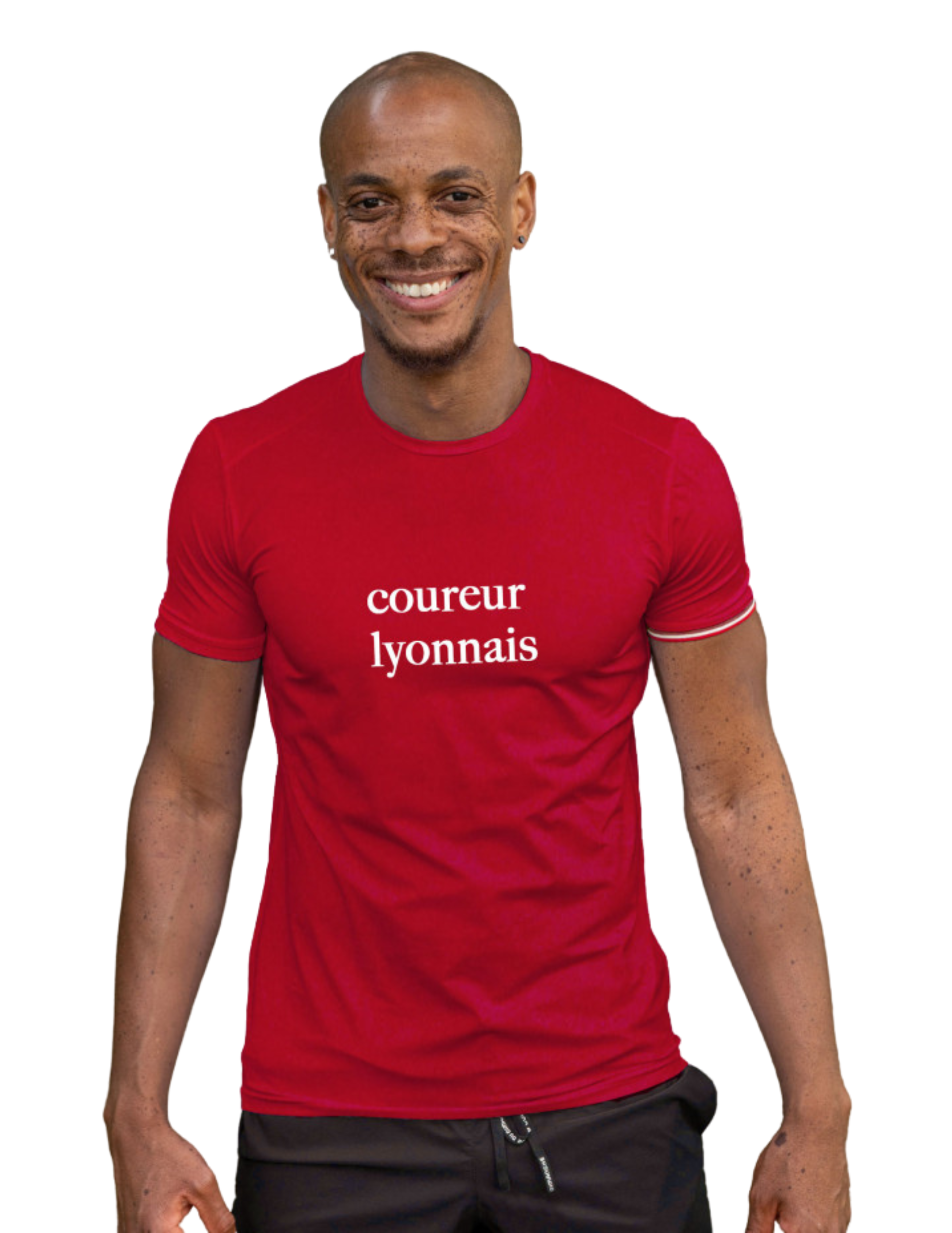 COUREUR DU DIMANCHE T Shirt de Running Coureur du Dimanche Le Lyonnais Manches Courtes Homme Rouge T Shirts de trail running homme Muule