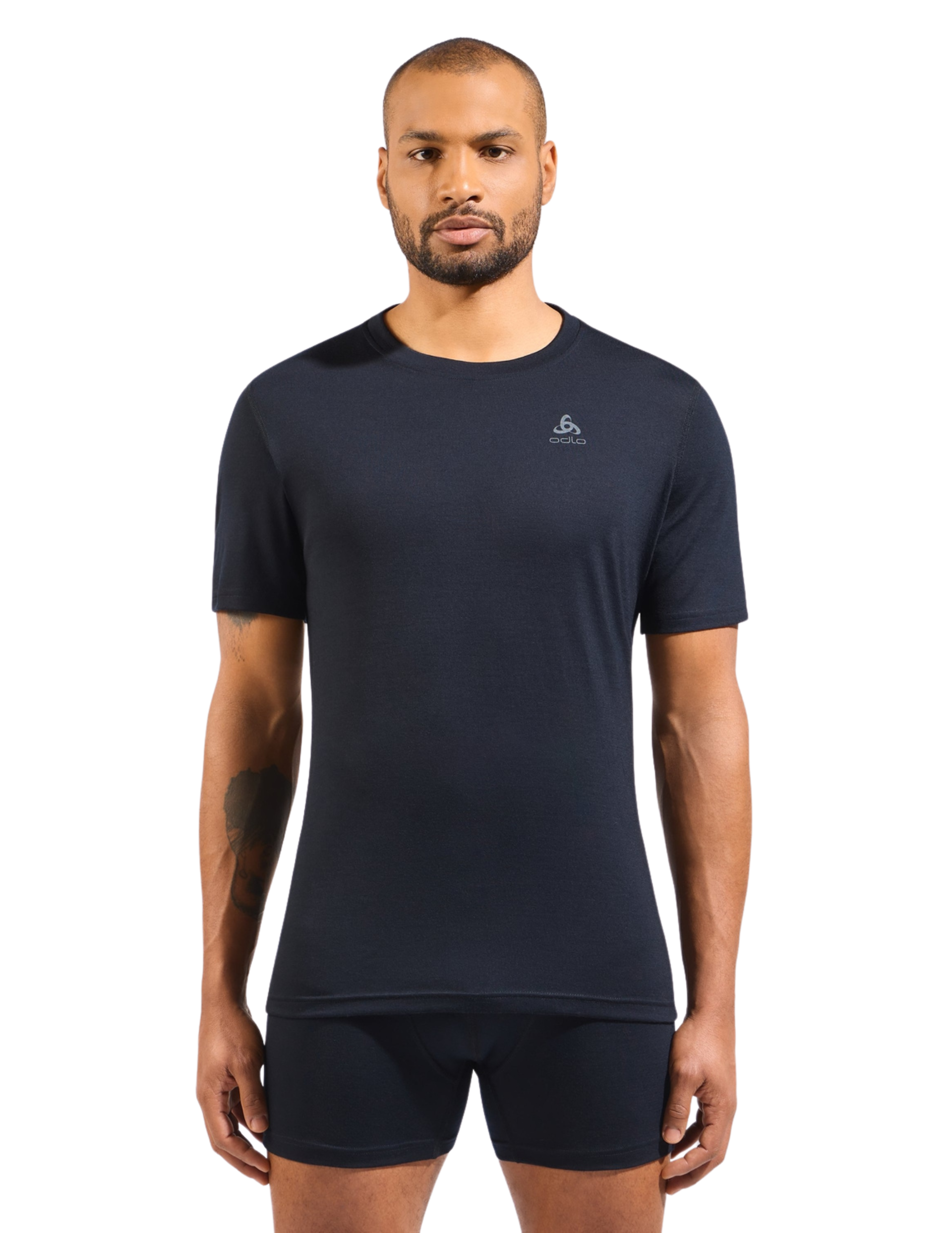 ODLO Sous vetement Odlo Dry Merino 160 Manches Courtes Col Rond Homme Black Baselayers homme Muule