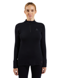 Biancheria intima odlo x-warm merino 260 maniche lunghe 1/2 zip femminile collare