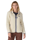 Polaire Patagonia Retro Pile Femme Natural, vue portée de face zip fermé