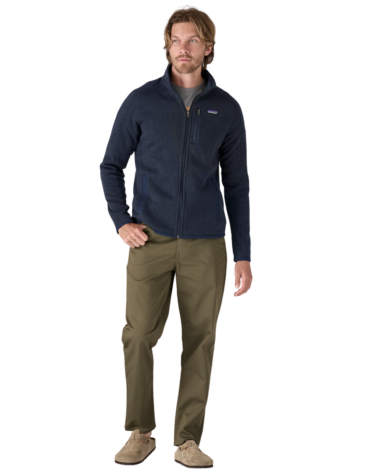 Polaire Patagonia Better Sweater Homme New Navy, vue portée de face plan plein pied