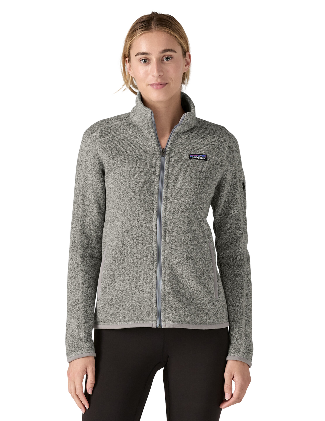 Polaire Patagonia Better Sweater Femme Birch White, vue portée avant