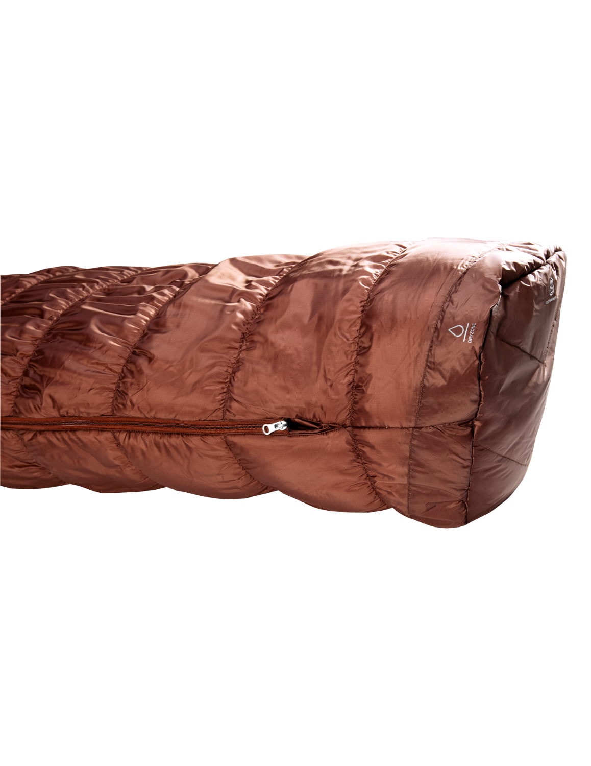 Sac de Couchage Deuter Exosphere -6° EL (Extra Long) Left Umbra/Paprika, vue détail pied et zip