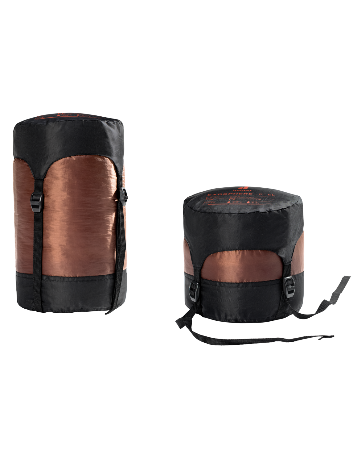 Sac de Couchage Deuter Exosphere -6° EL (Extra Long) Left Umbra/Paprika, vue détail sac de compression