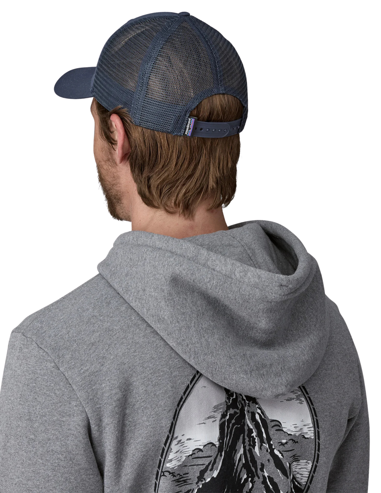 Casquette Patagonia P-6 Logo LoPro Trucker New Navy, vue portée arrière