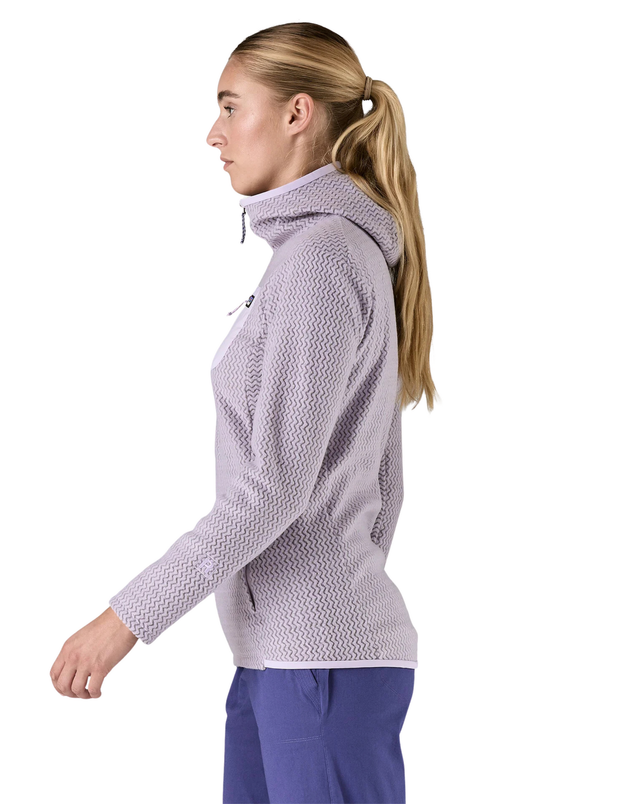 Polaire Patagonia R1 Air Full-Zip Hoody Femme Foxglove Purple, vue portée côté gauche