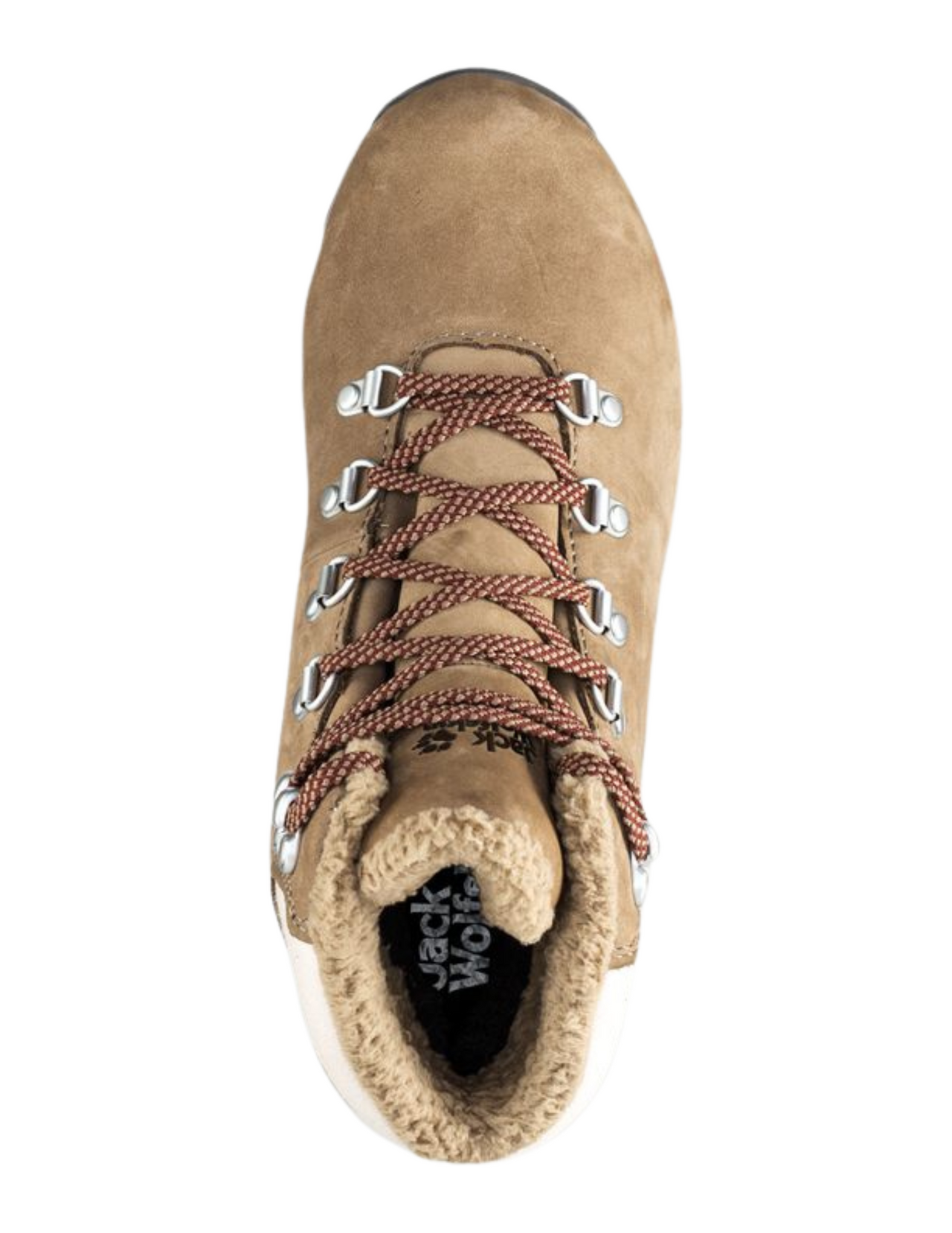 Jack Wolfskin Thunder Bay Texapore - Chaussures de Randonnée Hiver Femme Tige Haute cuir nubuck Semelle Vibram Arctic Grip Couleur Cookie, vue de haut
