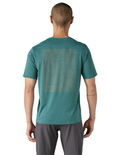 T-Shirt Patagonia Capilene Cool Daily Graphic Manches Courtes Homme Strataspire Wetland Blue X-Dye, vue portée de dos