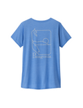 T-Shirt Patagonia Capilene Cool Daily Graphic Logo Manches Courtes Femme Abundant Blue X-Dye, vue de dos
