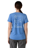 T-Shirt Patagonia Capilene Cool Daily Graphic Logo Manches Courtes Femme Abundant Blue X-Dye, vue portée de dos
