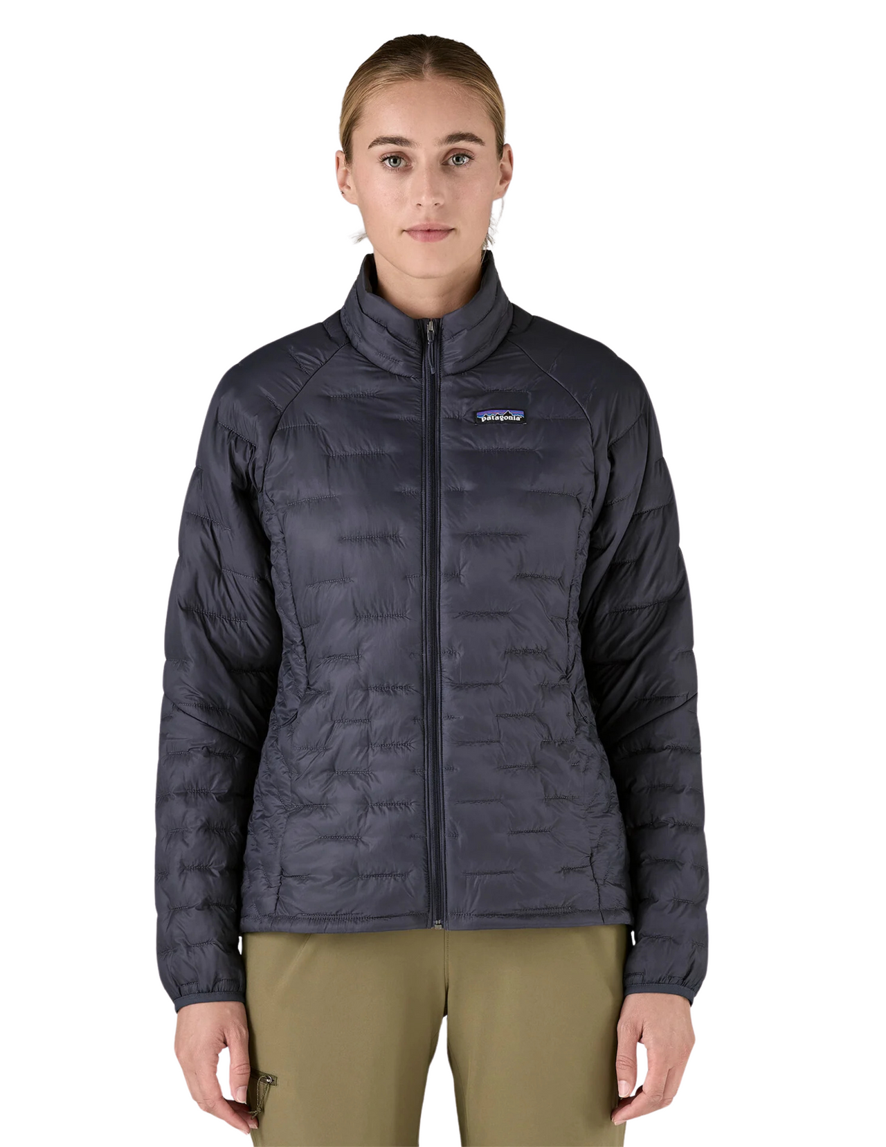 Doudoune Patagonia Micro Puff Femme Smolder Blue, vue portée de face