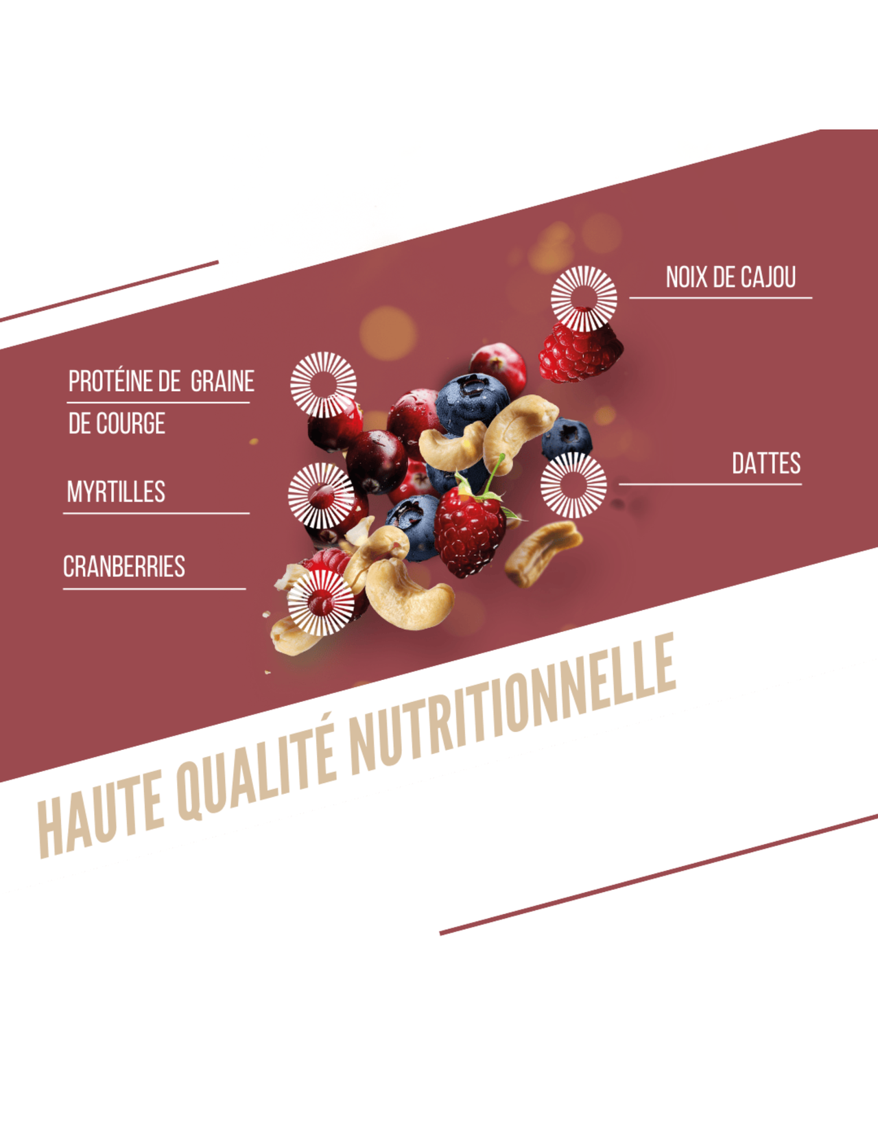 Baouw Bio-Proteinriegel mit roten Beeren/Cashewnüssen 50 g