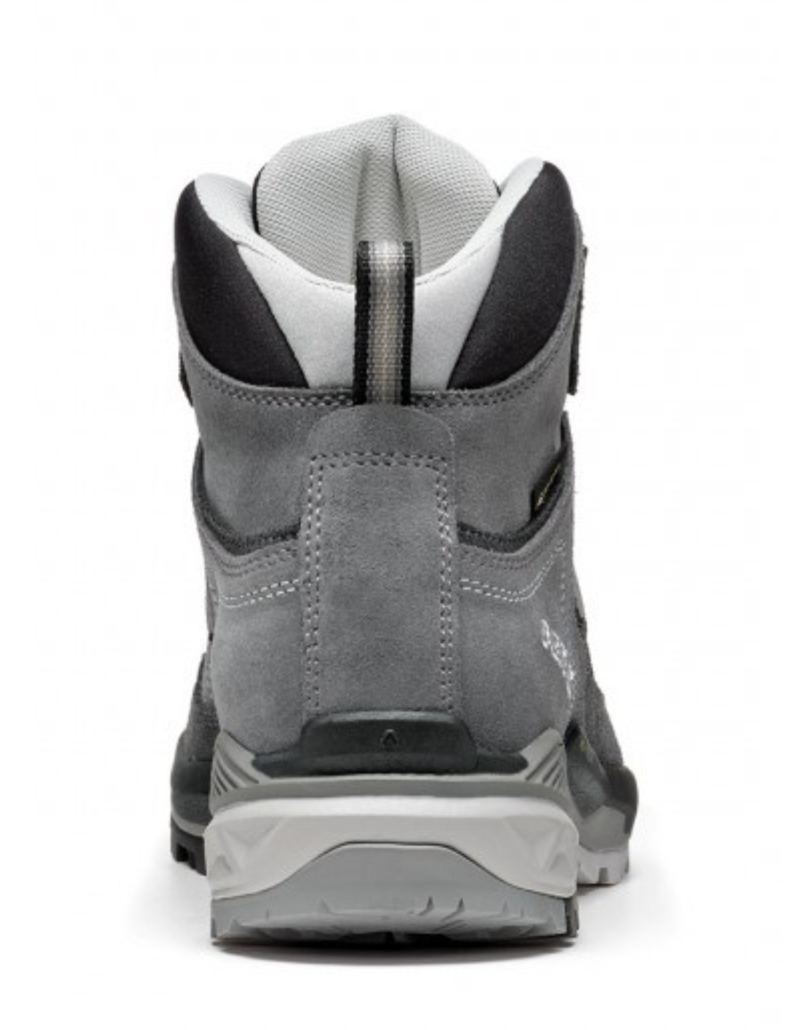 ASOLO Falcon Evo Leather Gore-Tex - Chaussures de Randonnée Femme imperméables Semelle Vibram Omega MegaGrip adhérentes Cuir Couleur Grey/Shark, vue arrière