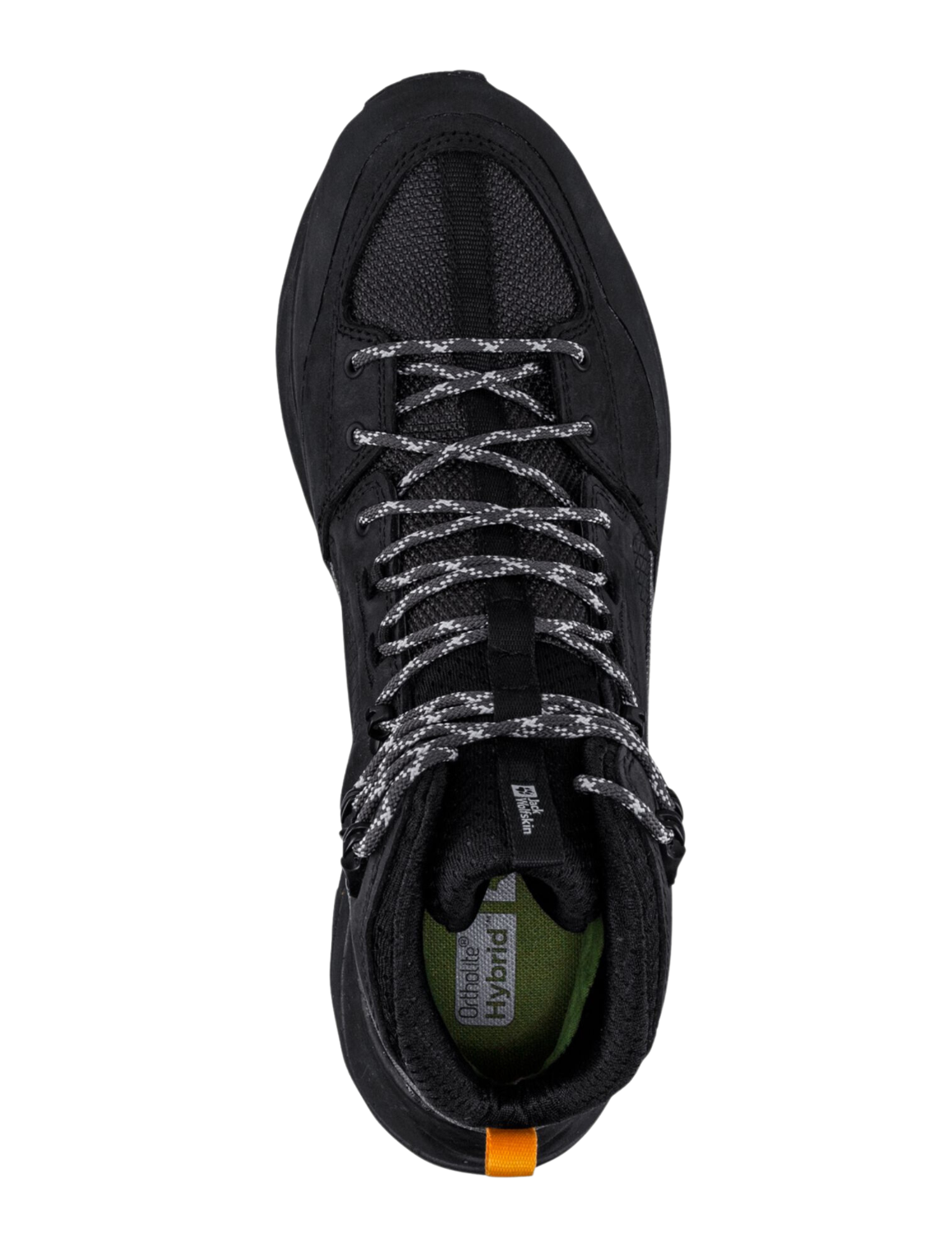 Chaussures de Randonnée Homme Jack Wolfskin Terraquest Texapore Mid résistantes cuir nubuck cordura Semelle Vibram Ecostep Couleur Black, vue de haut