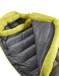 Sea To Summit Spark -1 Long - Sac de couchage femme -1°C bivouac Plume 850 cuin ultraléger compressible confortable 639g 5,7L, vue détail demi ouverture côté droit
