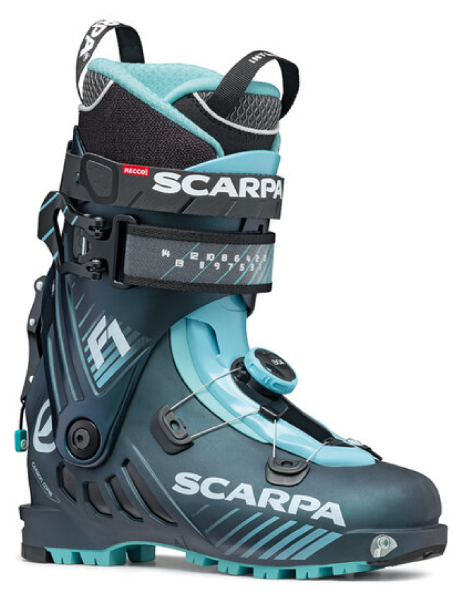 SCARPA Chaussures de Ski de Rando Scarpa F1 Femme Aqua Chaussures de ski de rando Muule
