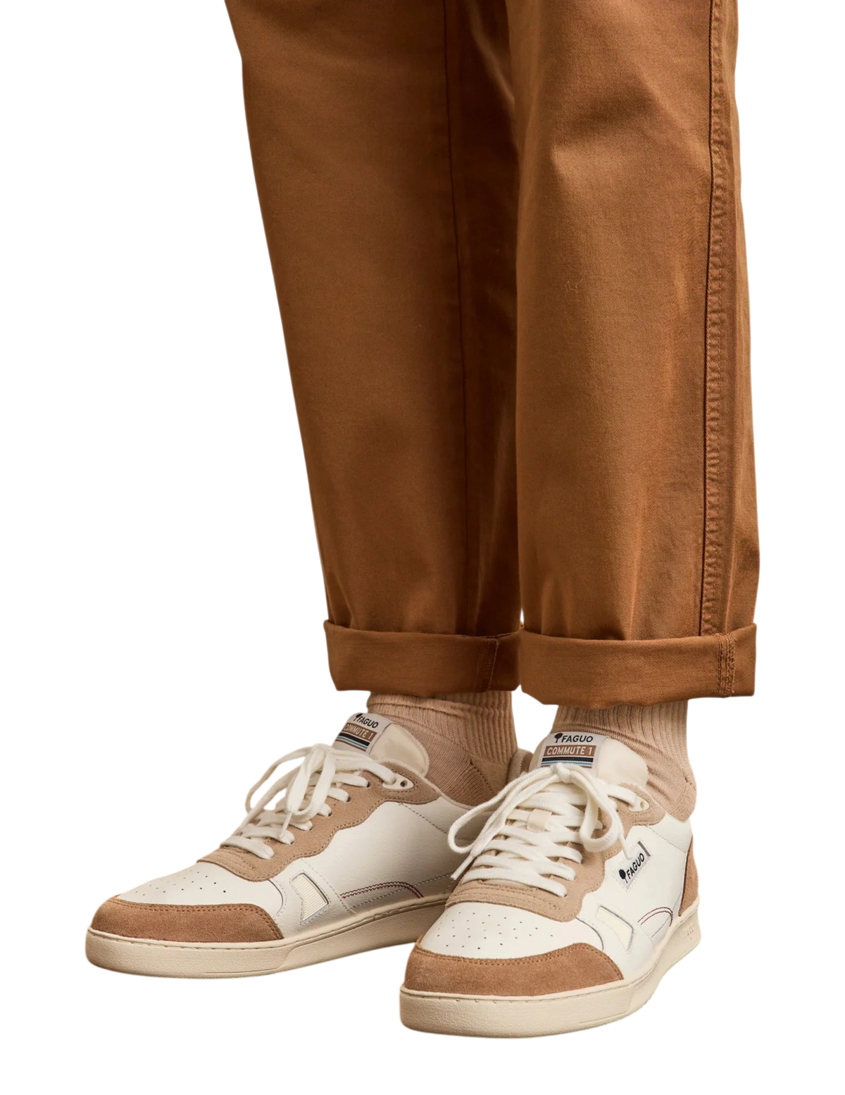Baskets Faguo Commute 1 Leather/Suede Homme SEA_vue 6