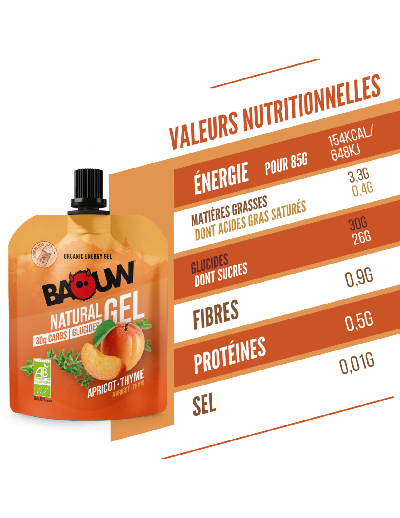 Baouw Aprikosen-/Thymian-Energiegel 85 g