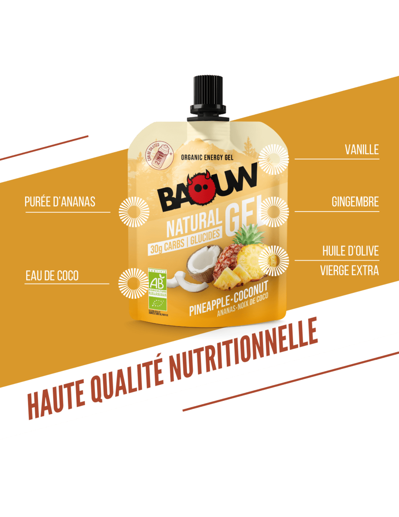 Baouw Ananas/Kokosnuss Energie-Gel 85 g