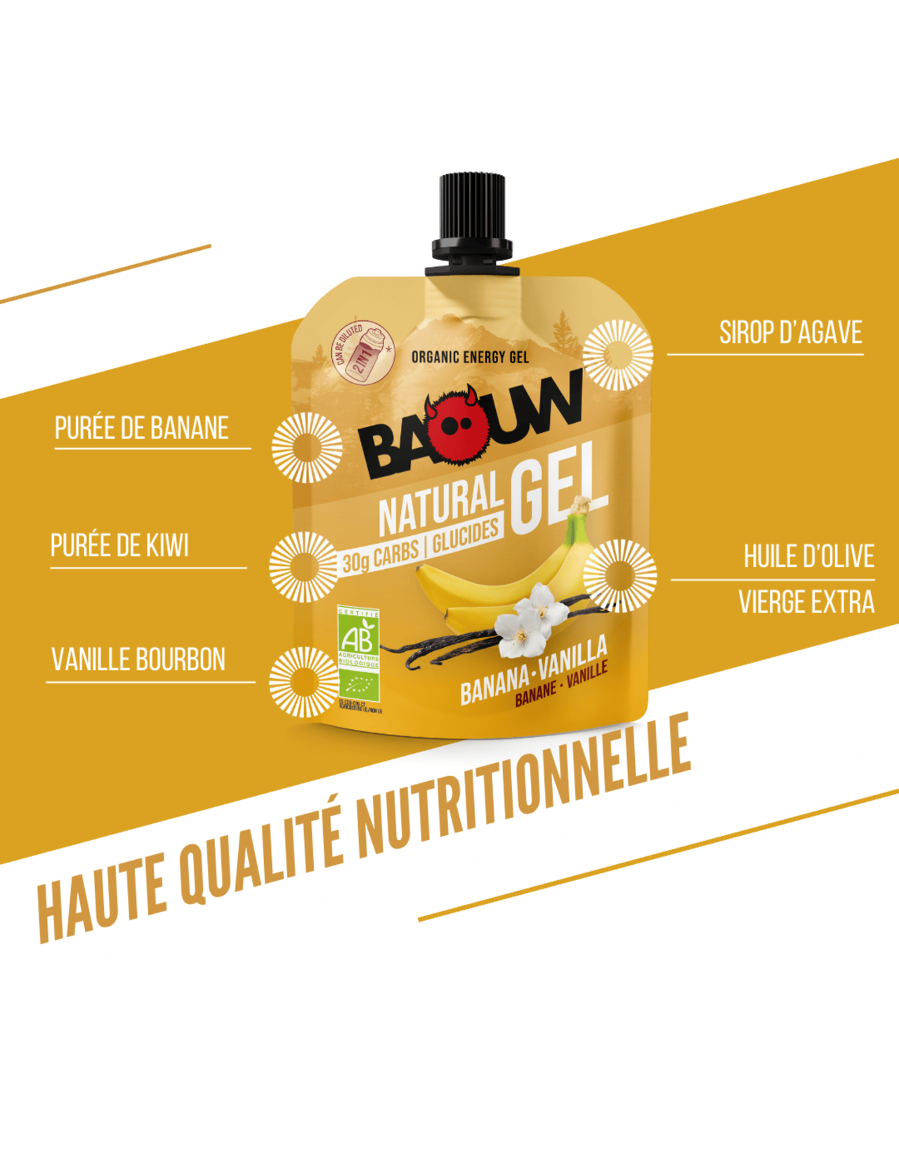 Baouw Energie-Gel Banane/Vanille 85 g