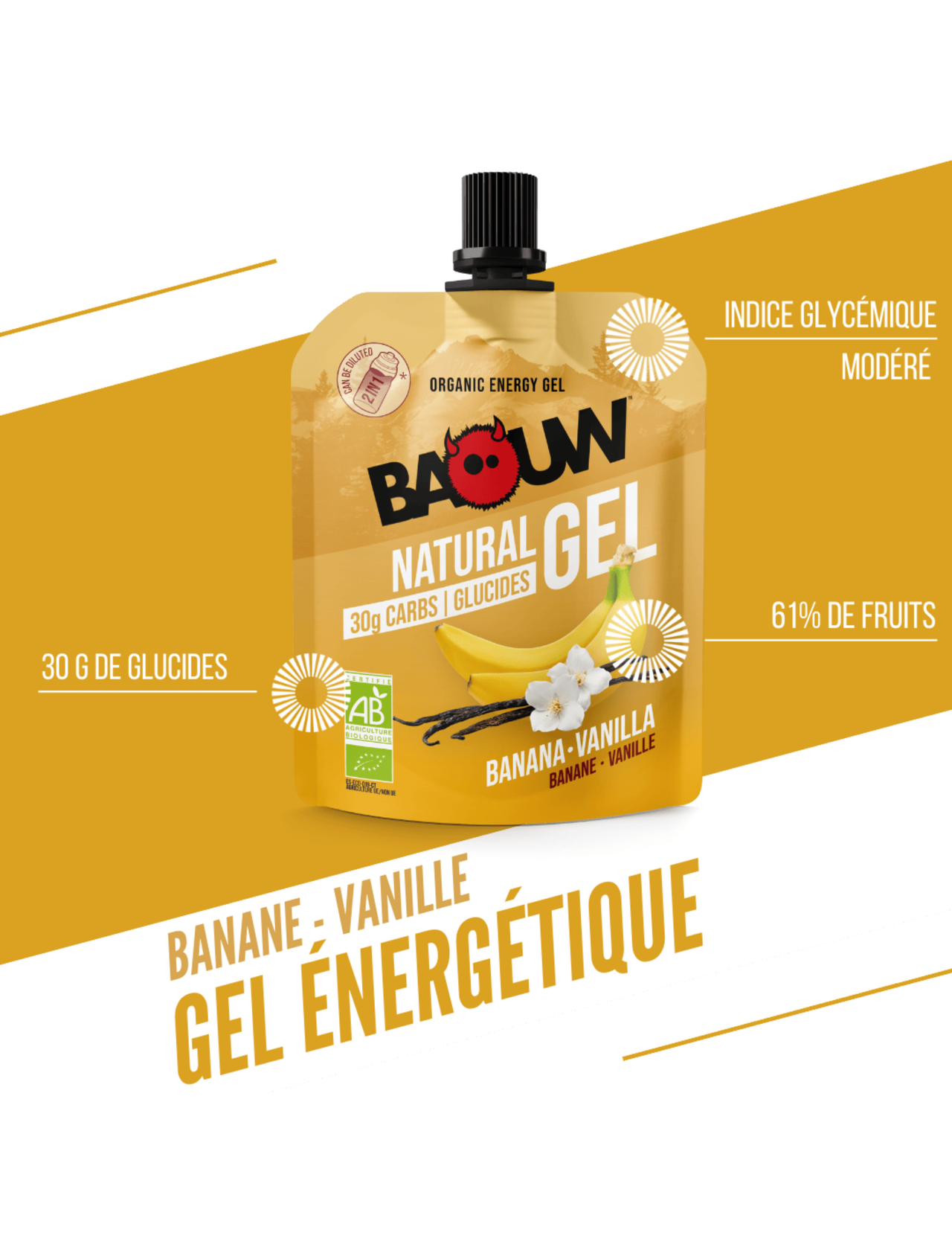 Baouw Energie-Gel Banane/Vanille 85 g