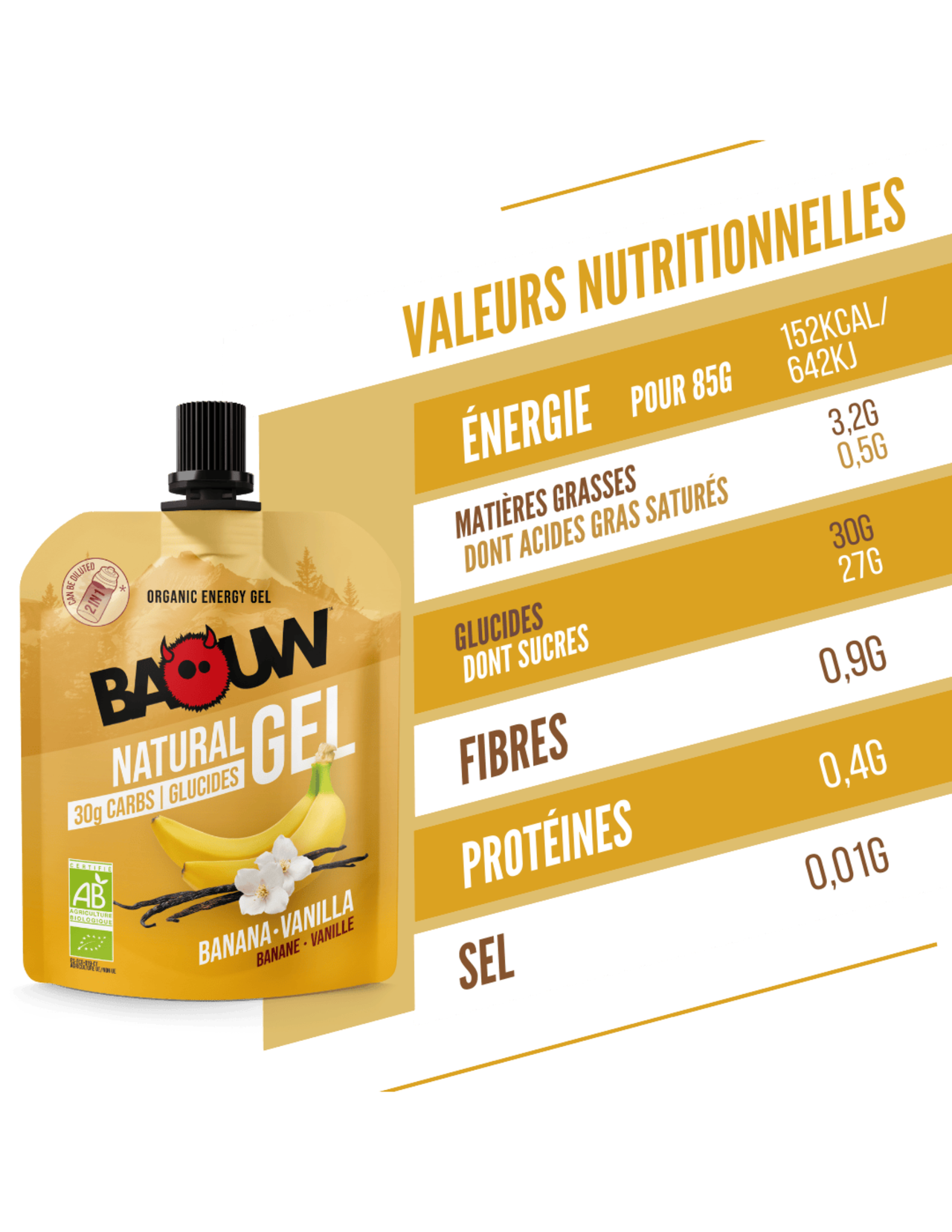 Baouw Energie-Gel Banane/Vanille 85 g