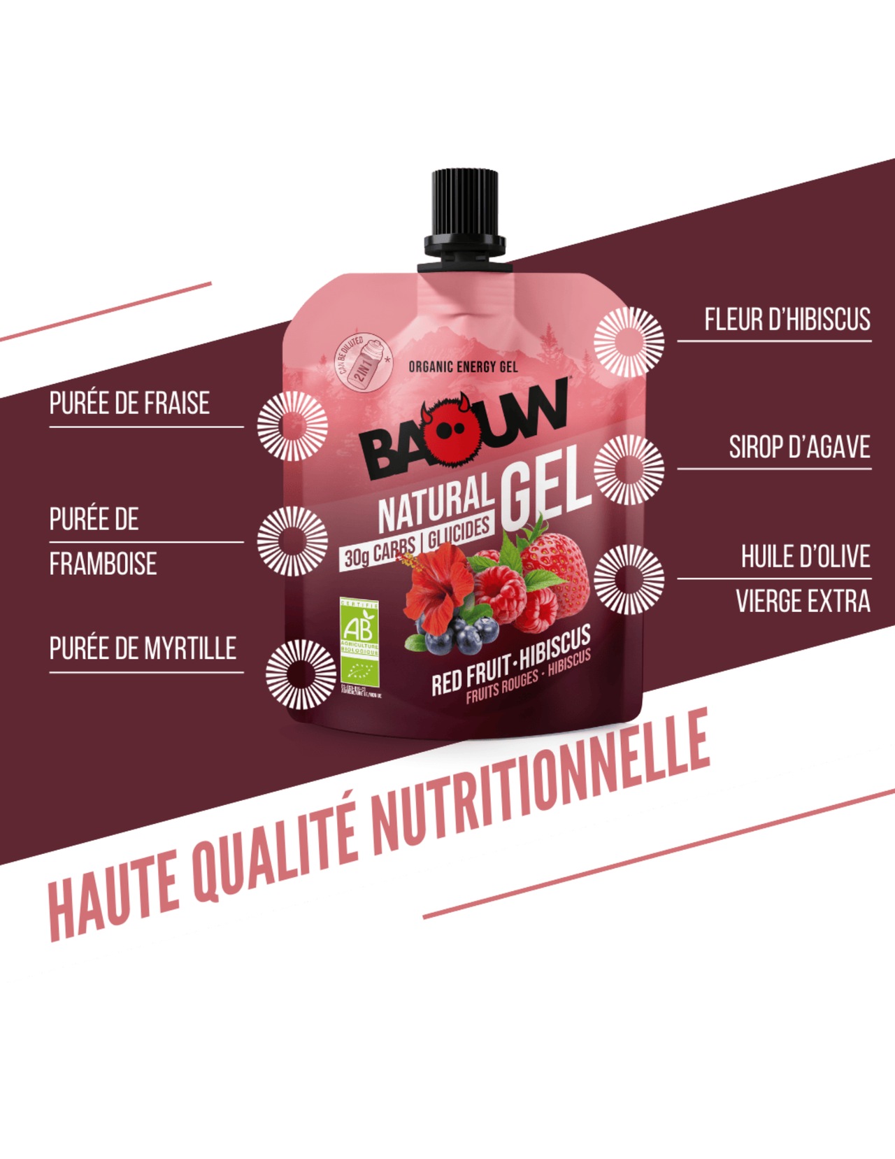 Baouw Energie-Gel Rote Beeren/Hibiskus 85 g