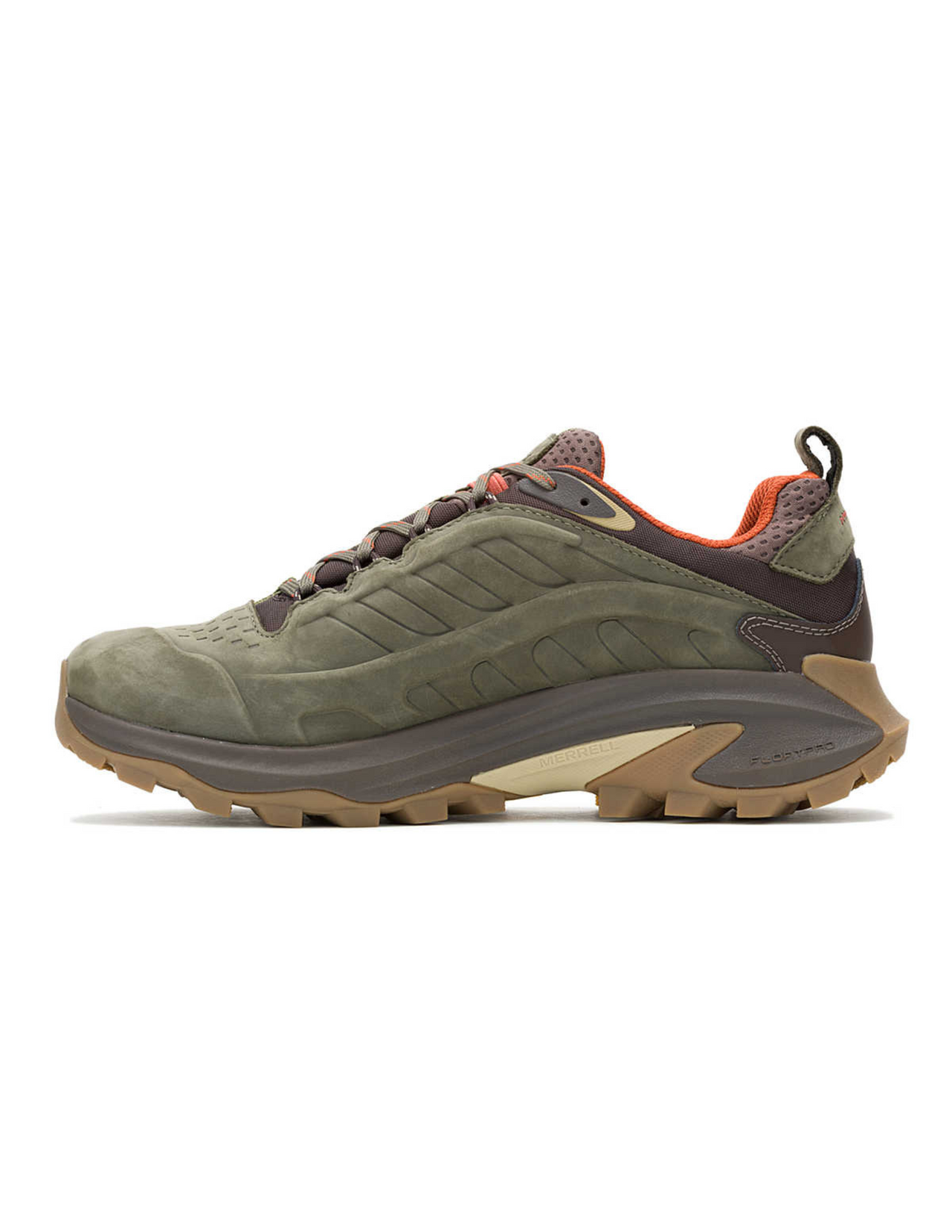Chaussures de Randonnée/Trail Merrell Moab Speed 2 Leather Waterproof Homme Olive, adhérentes, vue côté gauche