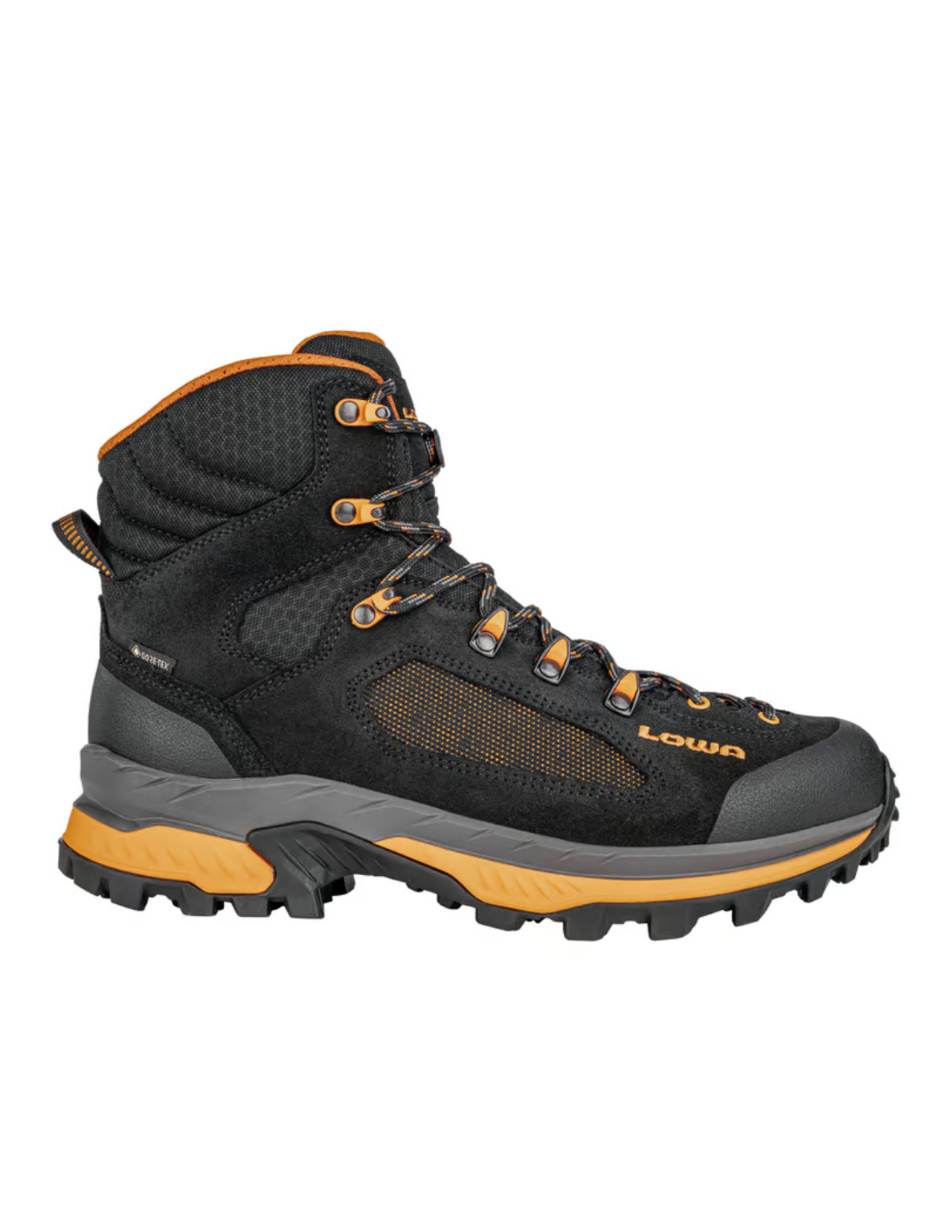 Chaussures de Randonnée Lowa Corvara Gore-Tex Mid Homme Black/Orange, vue côté droit