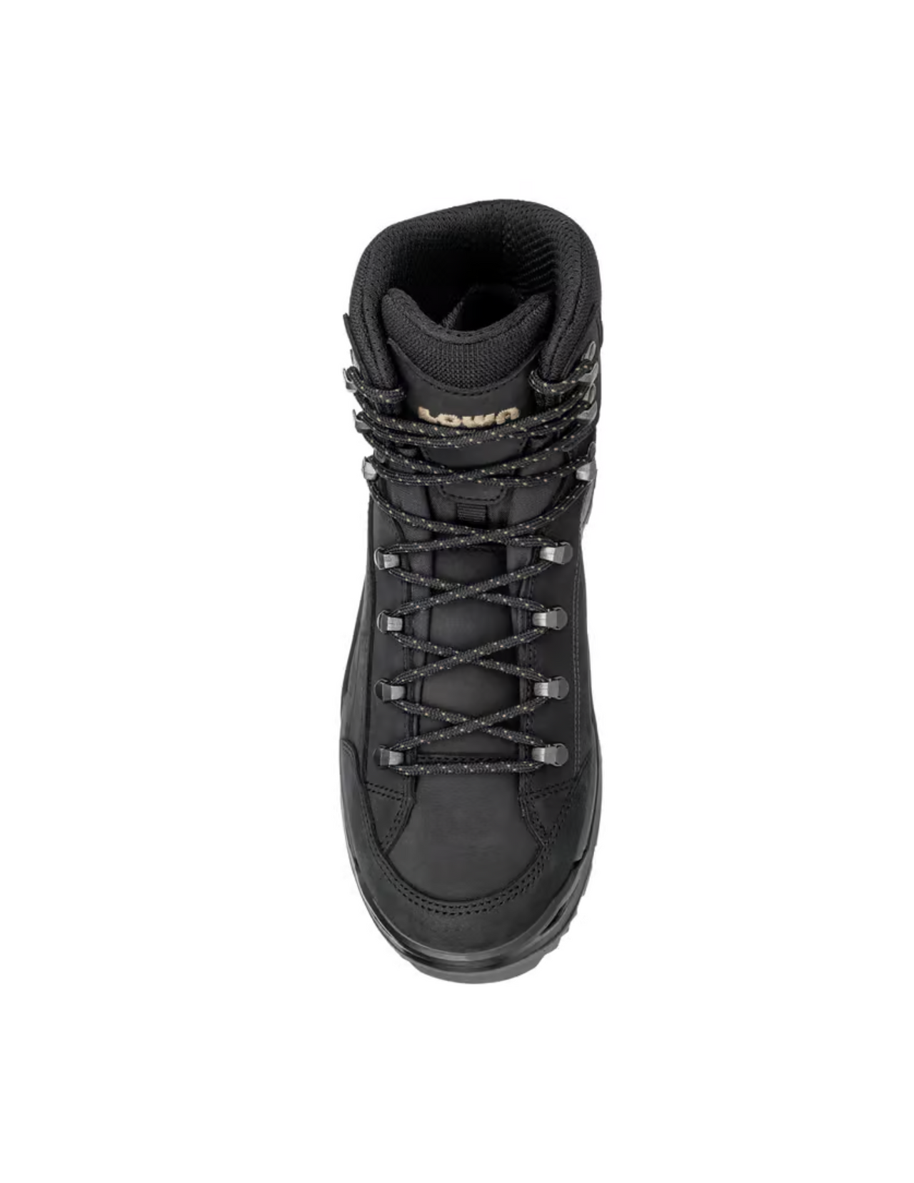 Chaussures de Randonnée Lowa Renegade Evo Gore-Tex Mid Homme Black/Dune, cuir nubuck, vue dessus