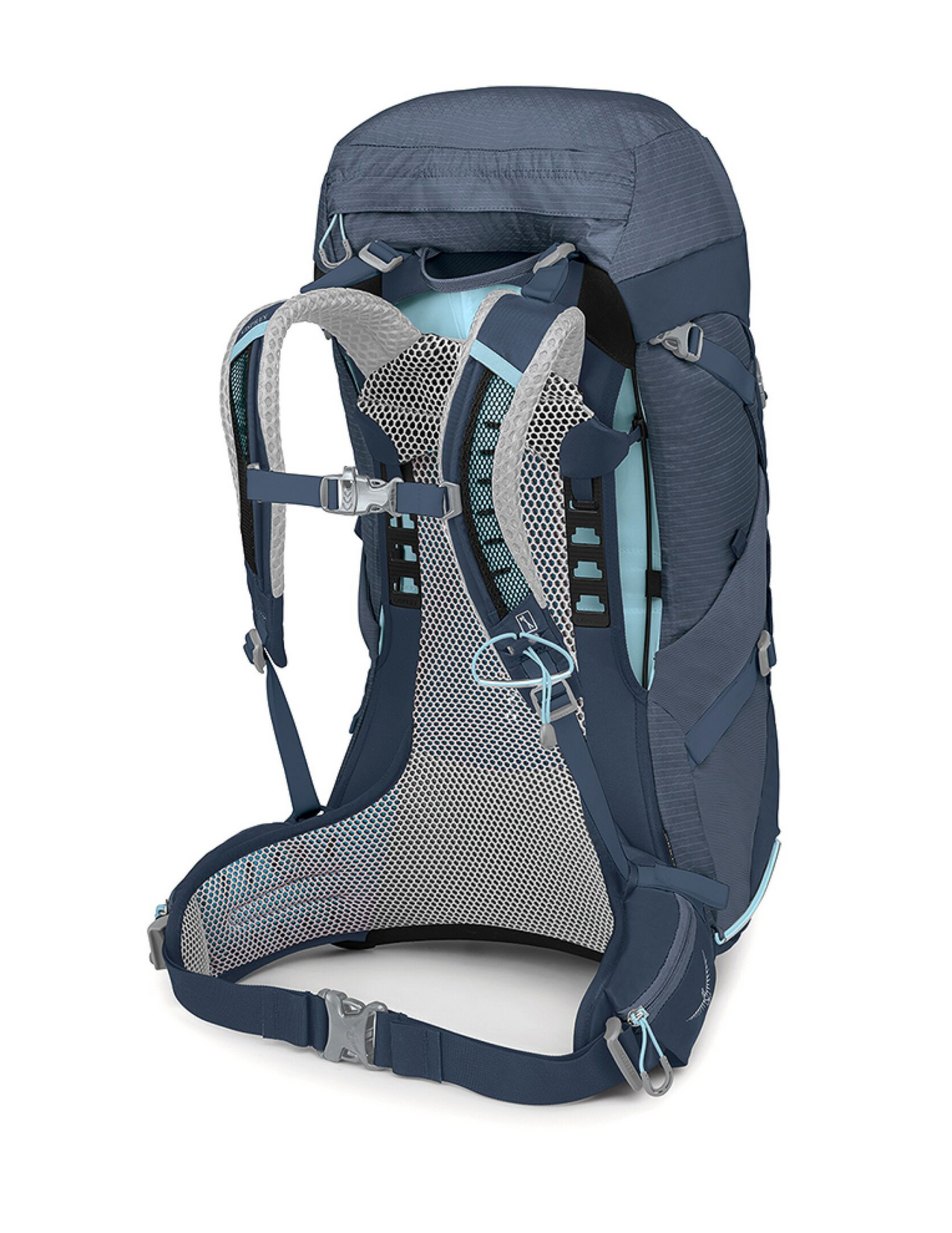 Sac à dos de randonnée Osprey Sirrus 36L Femme, couleur bleue, vue intérieur dos