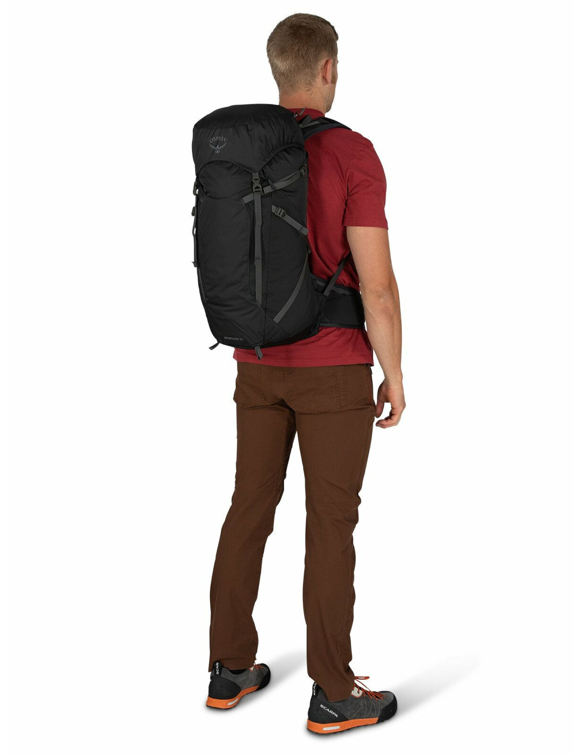 Sac à Dos de Rando Osprey Sportlite 30L, vue de face, porté