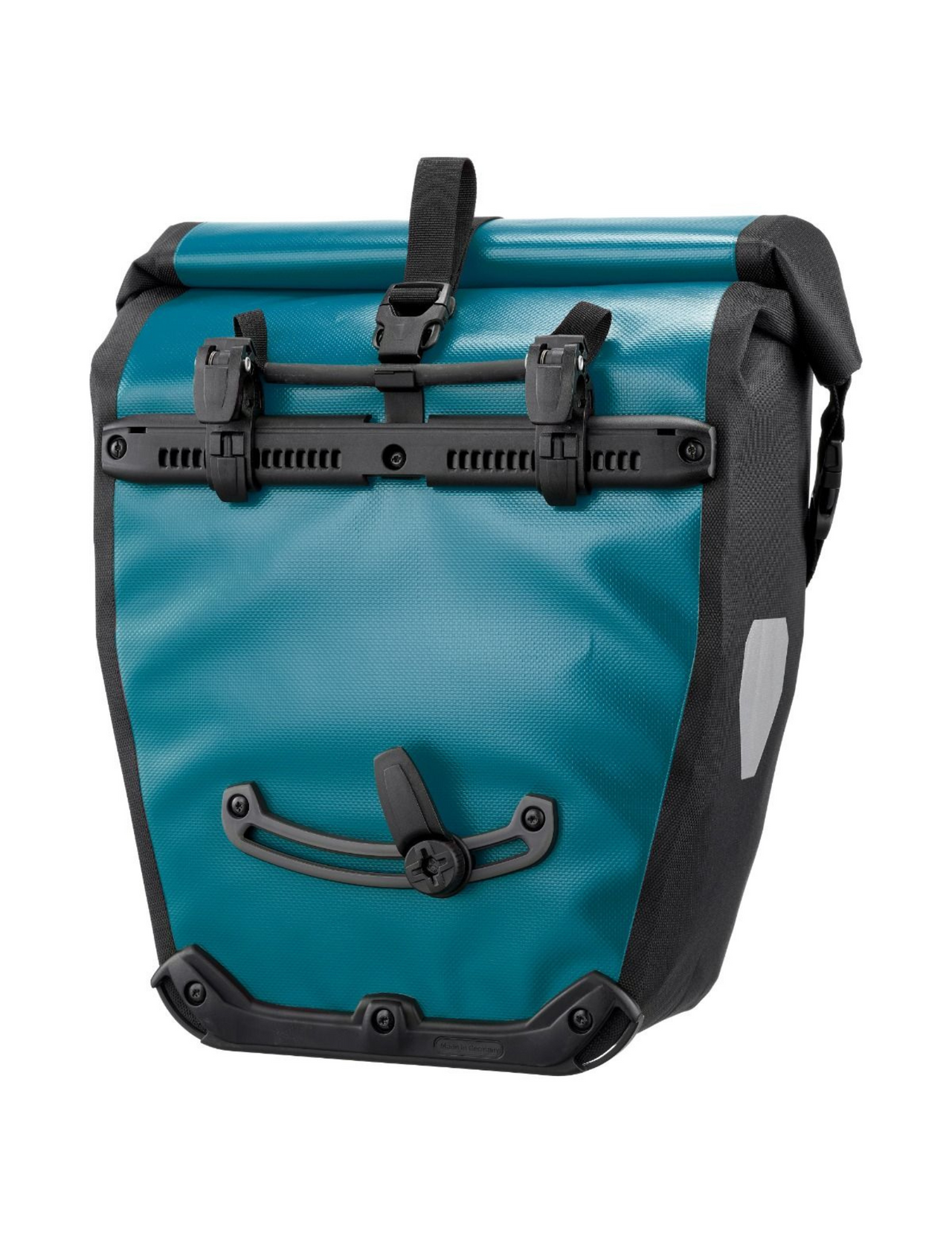 Sacoches Ortlieb Back Roller Classic Petrol/Black : idéales pour le vélotaf et la randonnée à vélo, vue arrière, Nylon, couleur bleu
