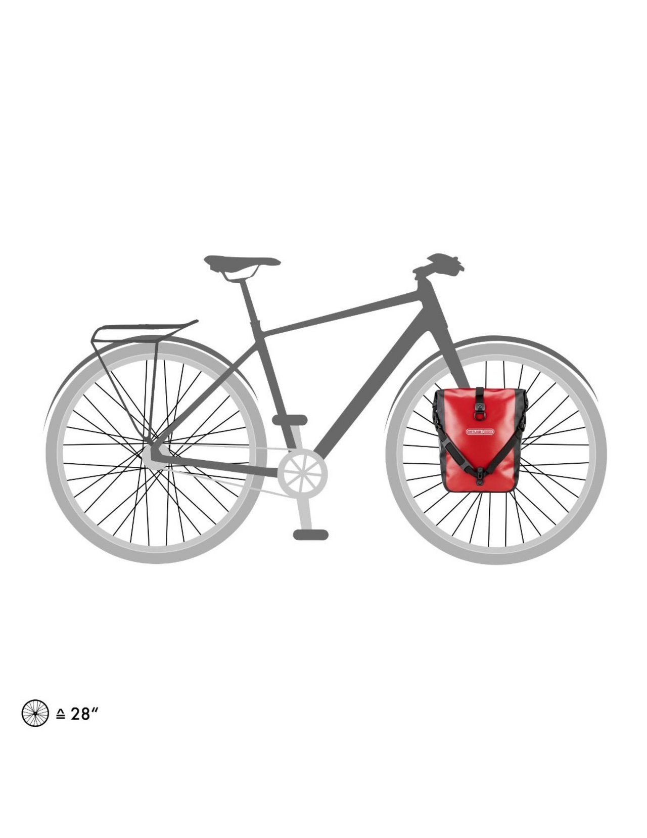 Paire de Sacoches de Roue Avant/Arrière Ortlieb Sport Roller, fixée sur le vélo