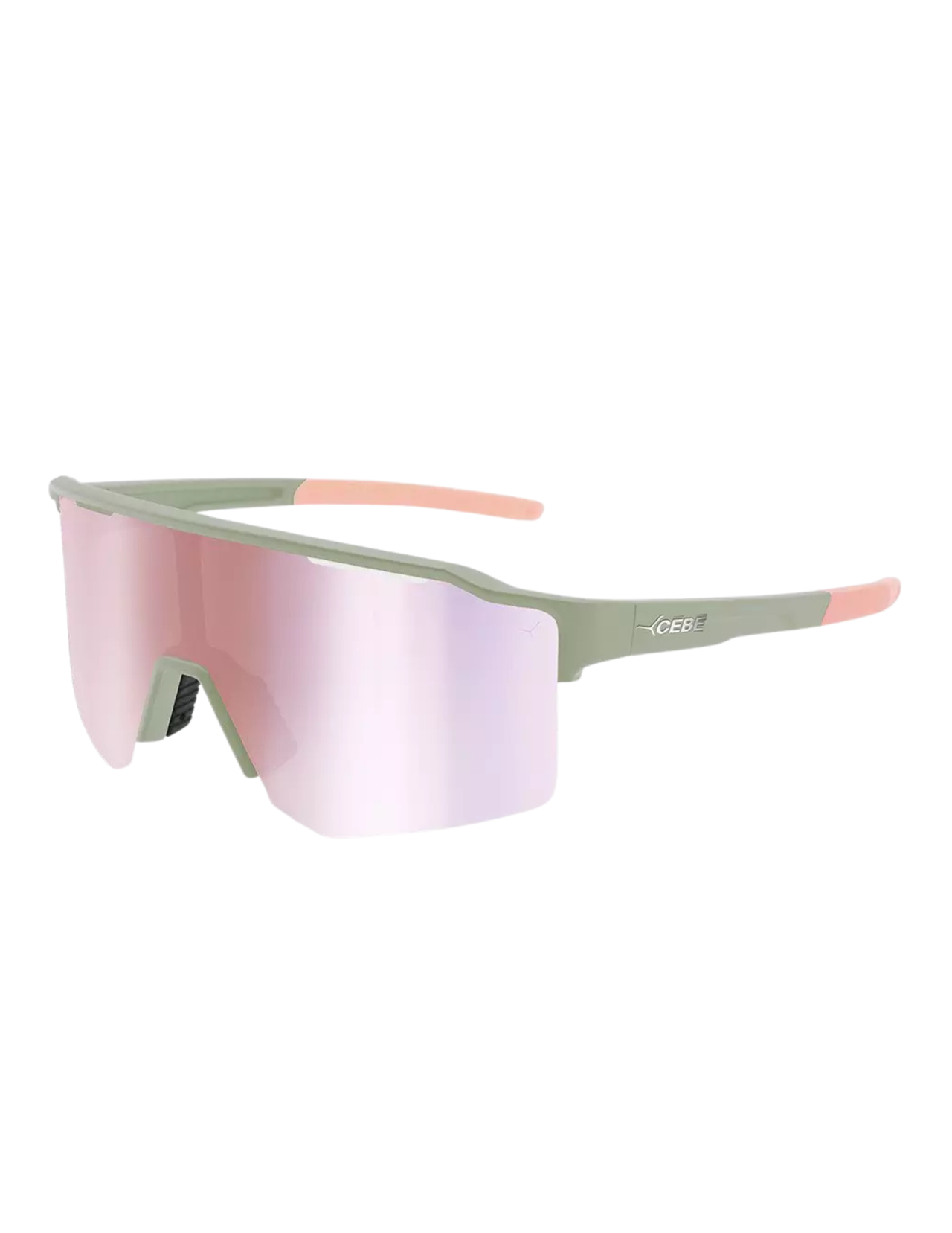Lunettes de Soleil Cébé Outflow 2 Lite Matt Light Green - Écran Grey Full Revo Rose Pink