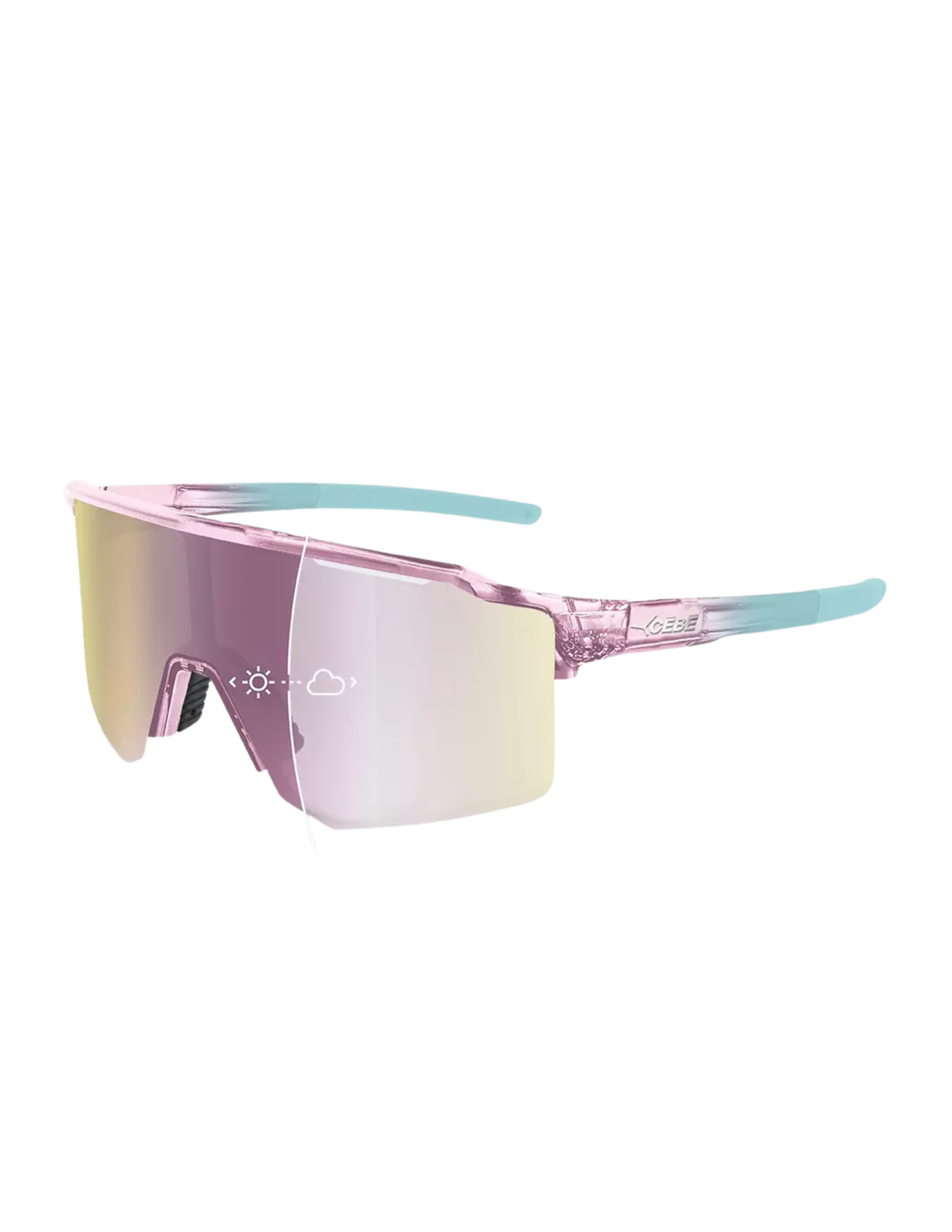 Cébé Outflow 2 Lite Crystal Trans Lilac Sonnenbrille - Vario Full Revo Cherry Pink Scheibe