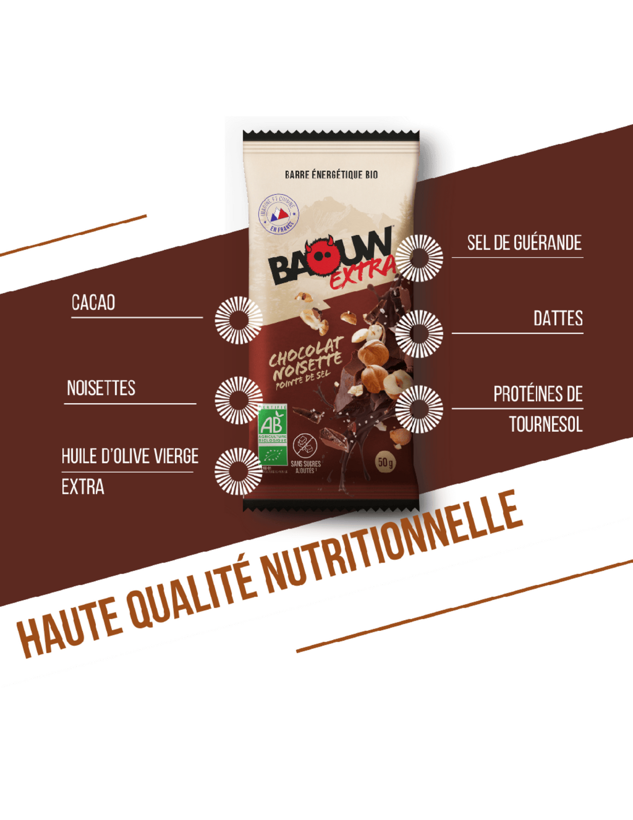 Baouw cioccolato extra/nocciole 50 g