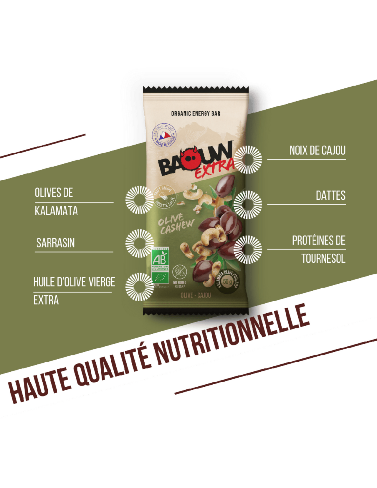 Baouw extra olive/anacardi baouw bar 50 g