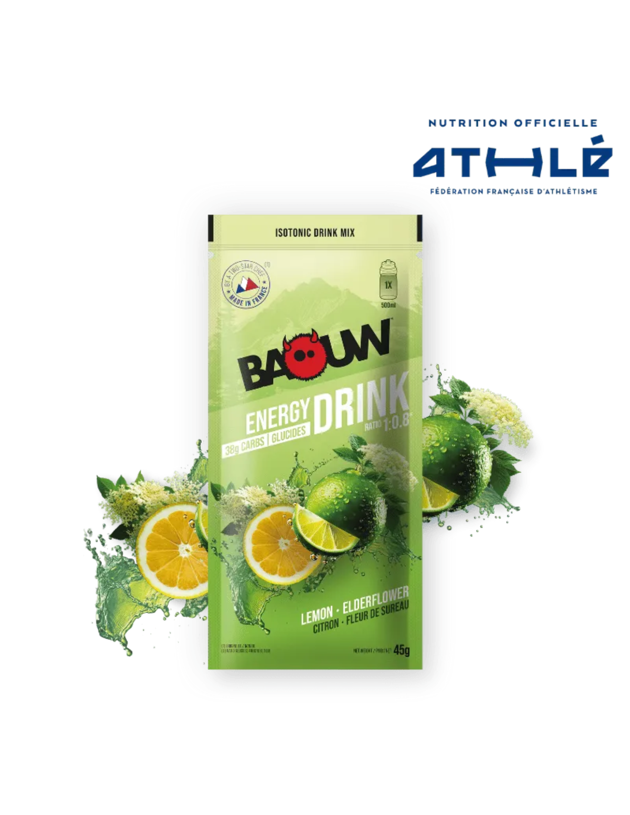 Boisson Isotonique Baouw sachet Citron/Fleur de sureau 45g