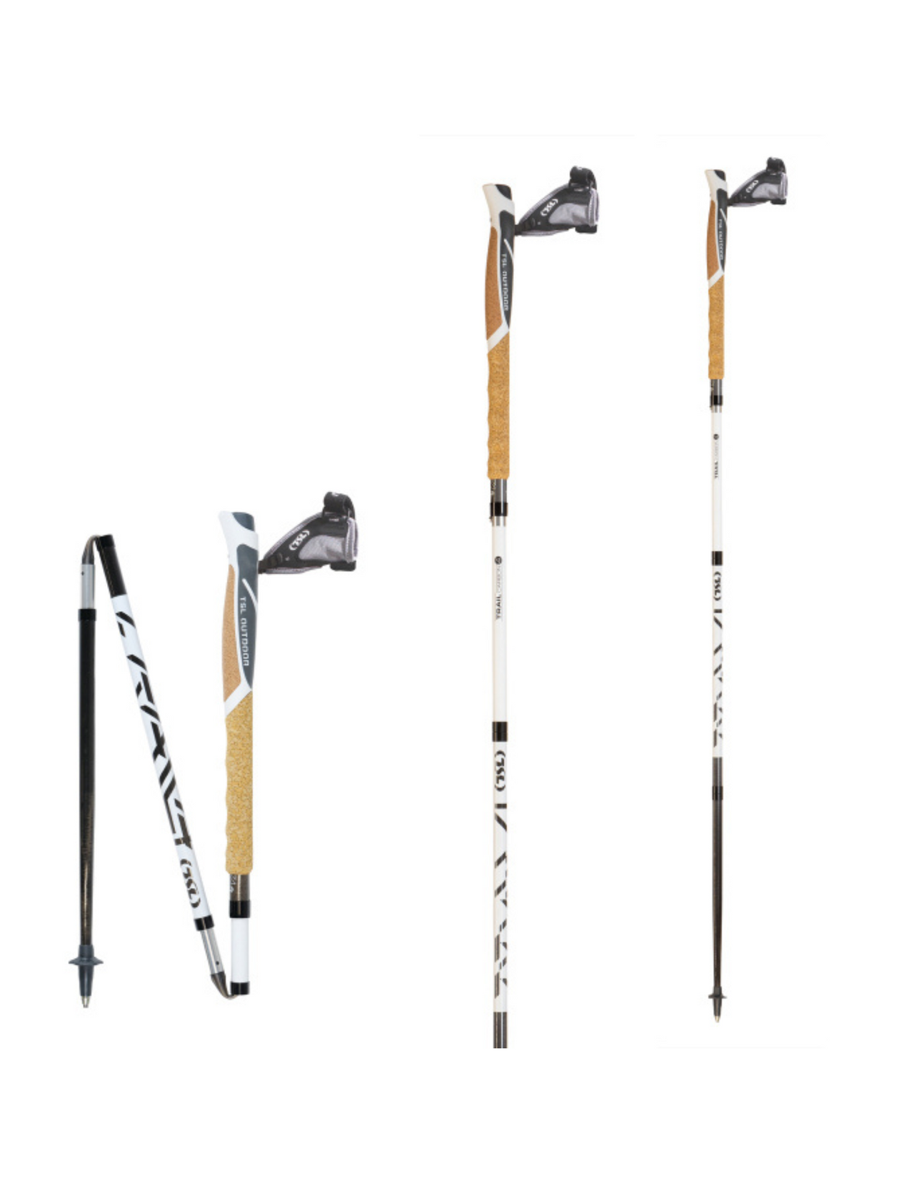 TSL Addict Trail Carbon 4 Magnetic Cork Cross Short Trail Stöcke