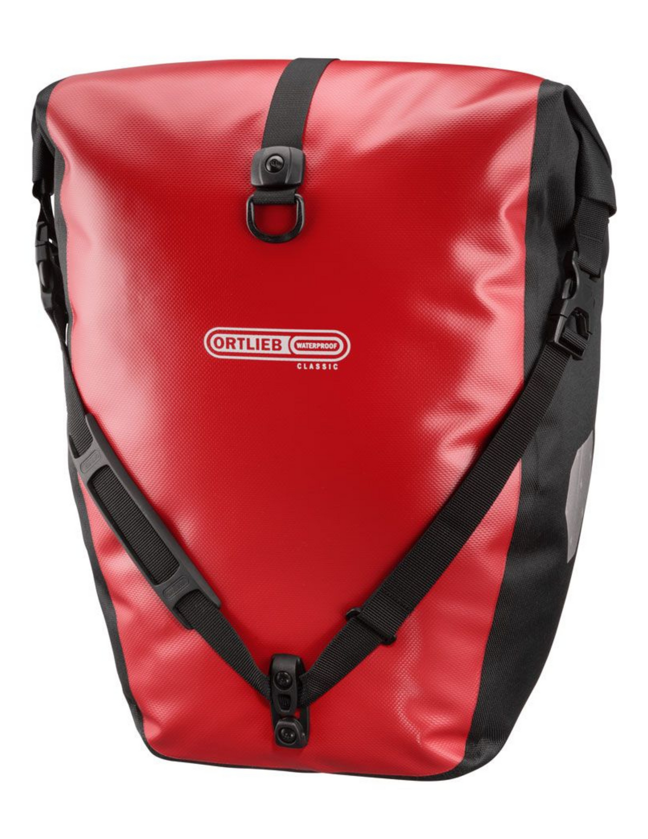 Paire de Sacoches de Roue Arrière Ortlieb Back Roller Classic, vue de face, couleur rouge