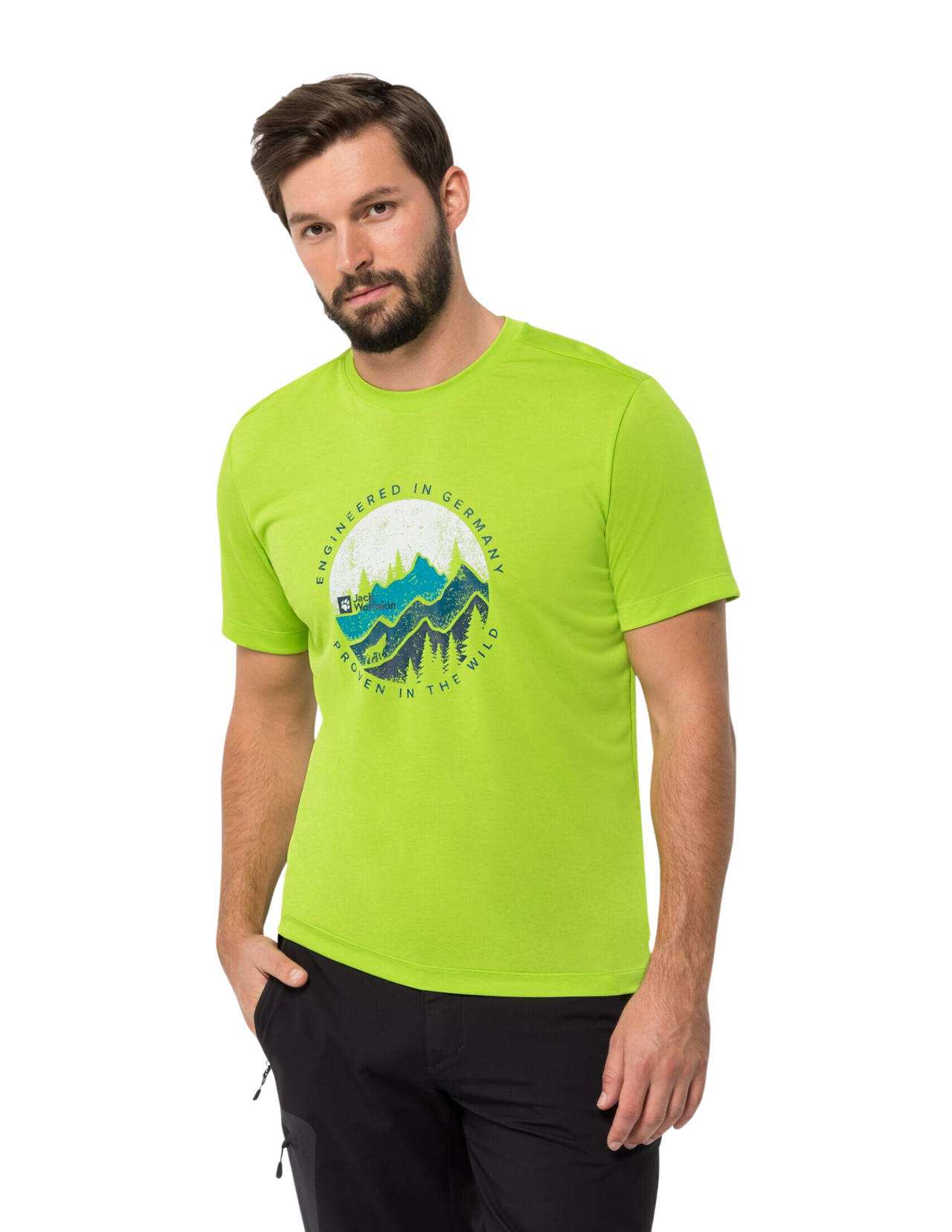 T-shirt per escursionismo di jack wolfskin maniche corte