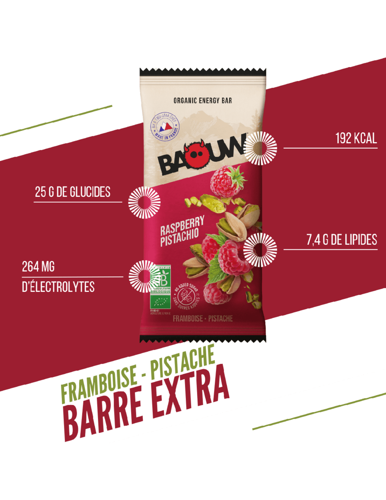 Baouw Energieriegel Himbeere/Pistazie 50 g
