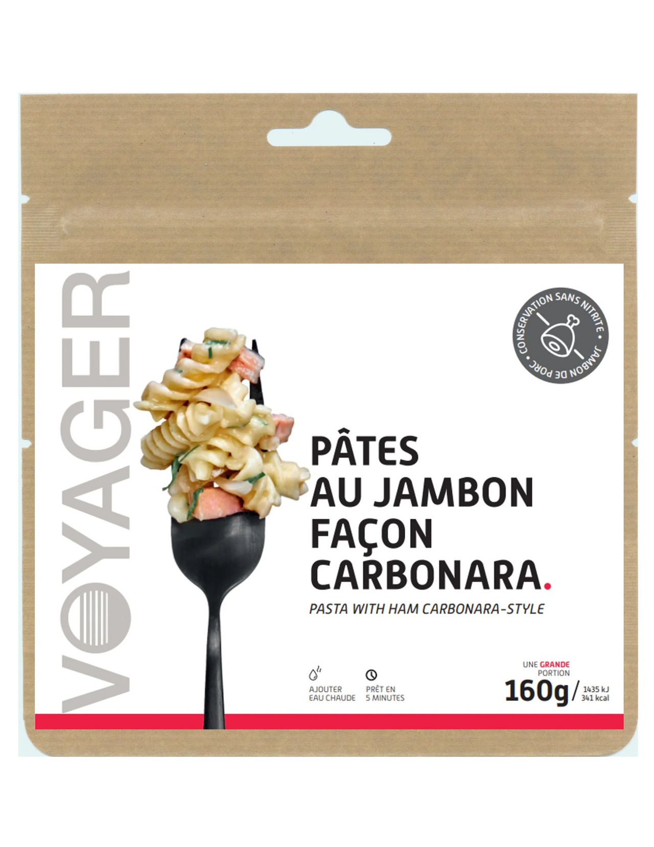 Pasta per viaggi di piatti liofilizzati con carbonara 160 g