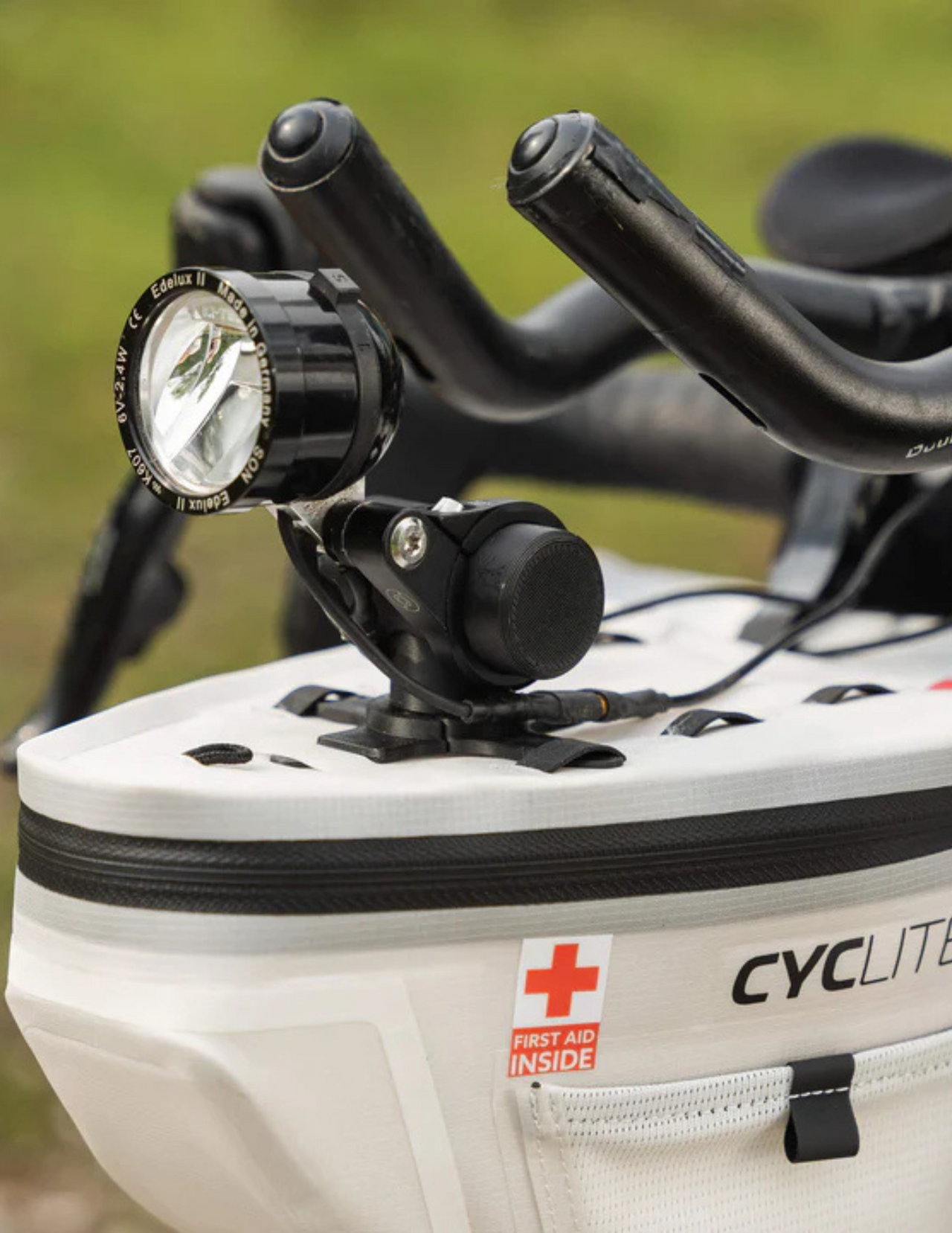 Fixation de Lampe/GPS Cyclite pour Sacoche de Guidon Aero