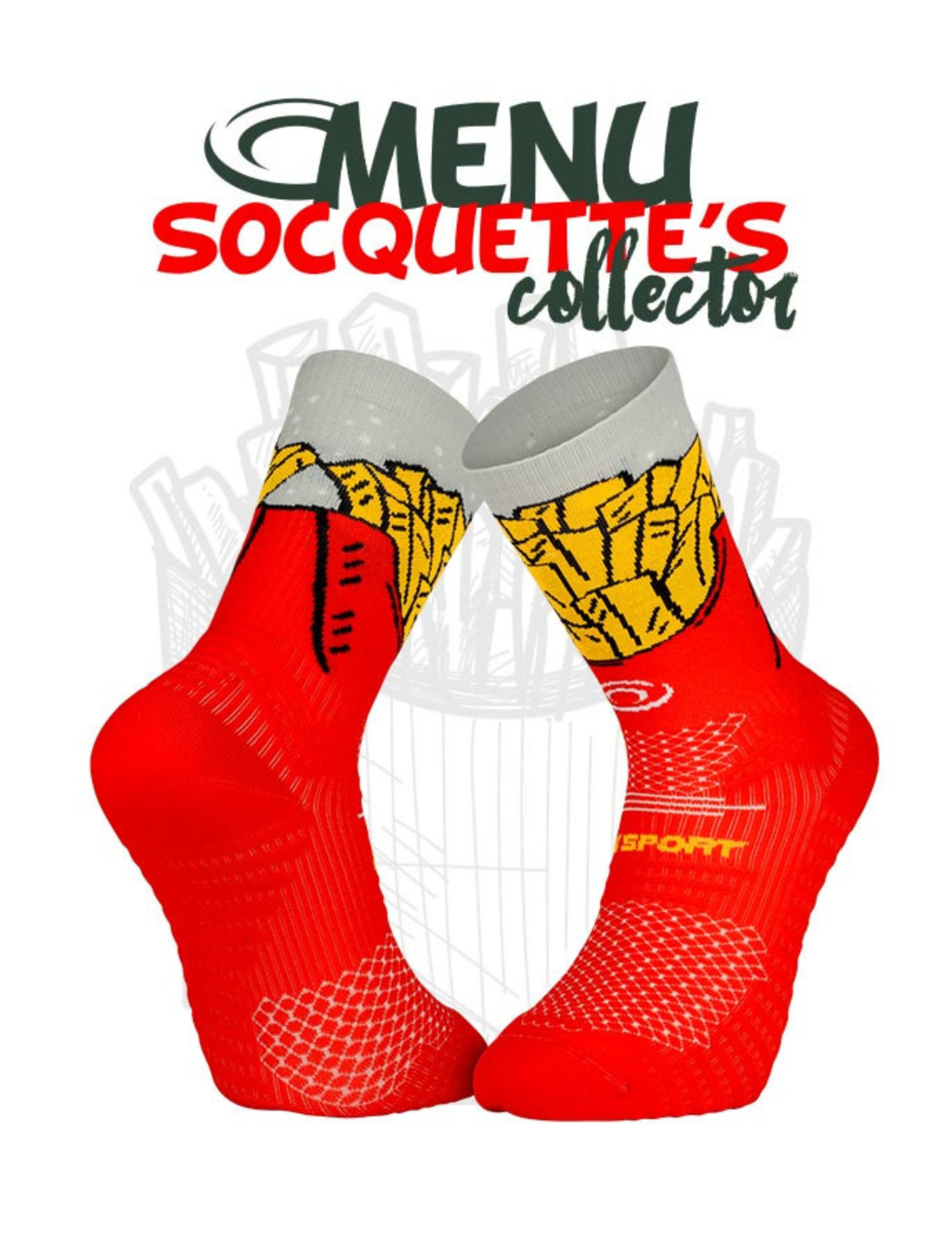 Chaussettes de Running BV Sport Trail Ultra Collector "Nutri" Frites