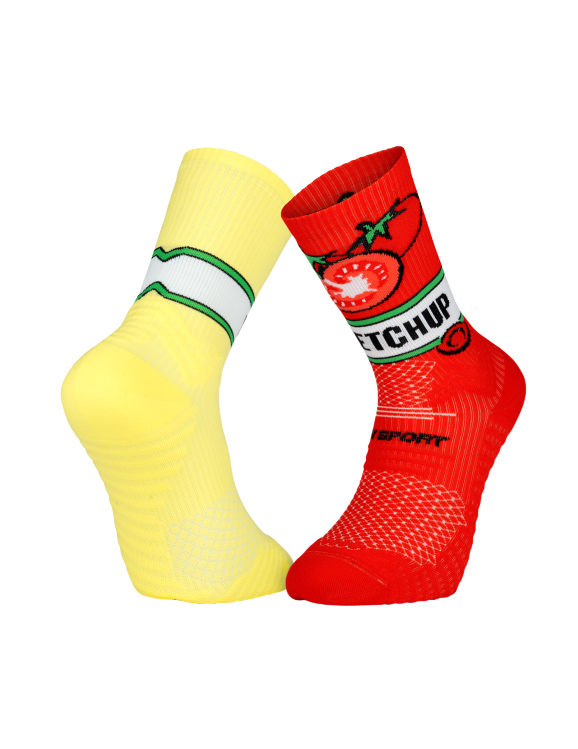 Chaussettes de Running BV Sport Trail Ultra Collector "Nutri" Ketchup-Mayo