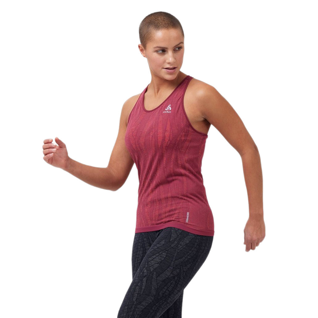 Débardeur de Running Odlo Blackcomb Light Femme porté, vue de face