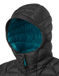 Doudoune à capuche pour femme Rab Microlight Alpine : capuche enveloppante