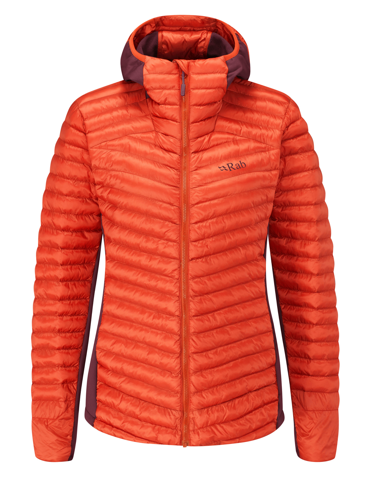 Doudoune à capuche pour femme Rab Cirrus Flex 2.0 Orange/Bordeaux